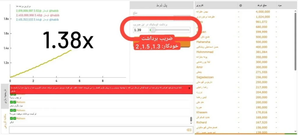 تنظیم برداشت خودکار در بازی انفجار جت بت